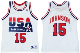Magic Johnson 1992 Olympics USA Dream Team Home Champion NBA Jersey