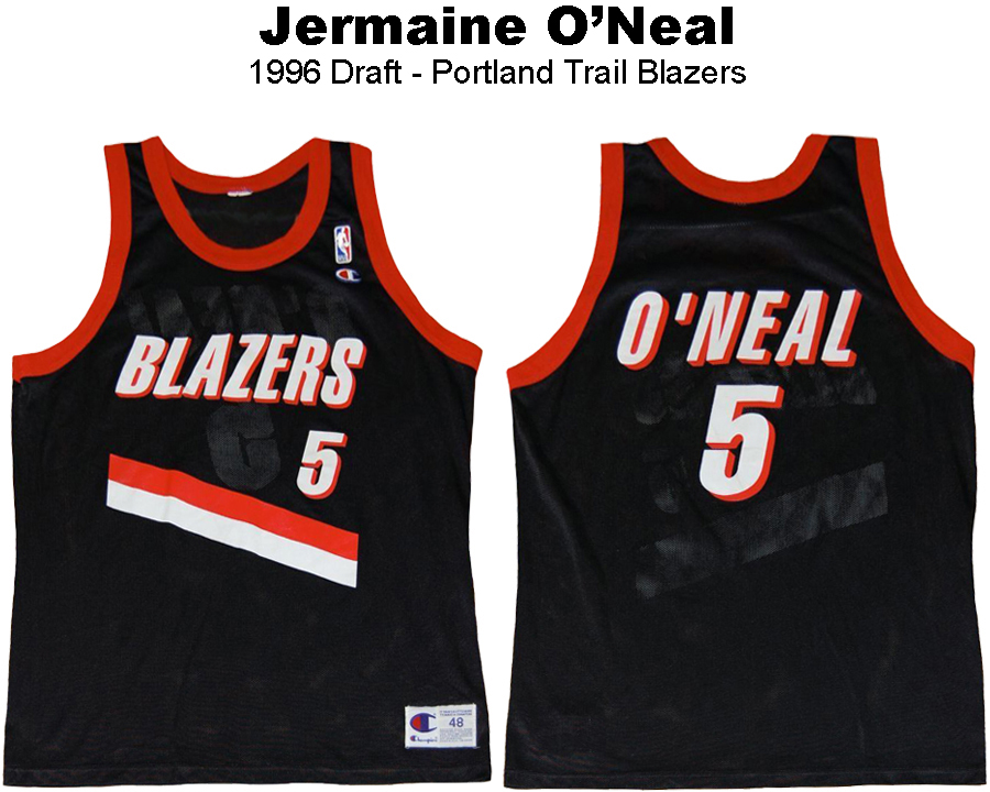 Jermain O'Neal Portland Trailblazers Black Partial Stripe