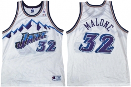 Karl Malone Utah Jazz White Big Mountain