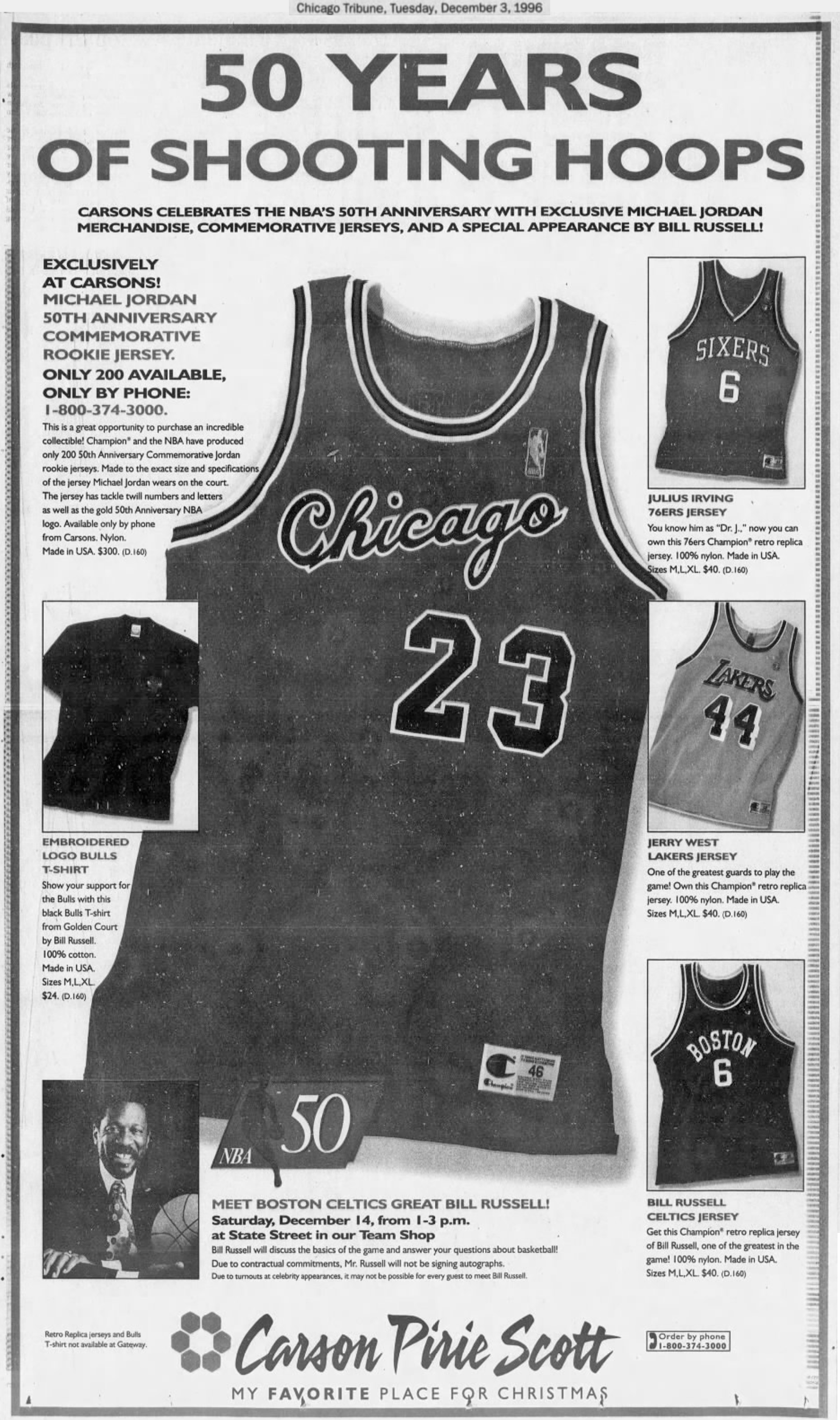 12-3-96 Jordan NBA 50th Anniversary Jersey