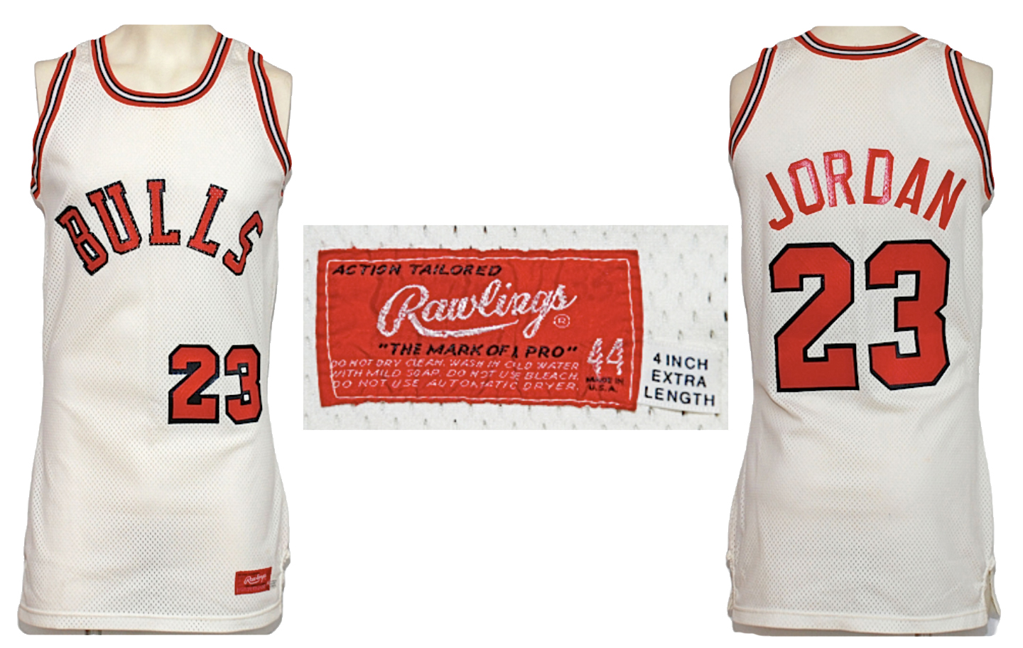 Michael Jordan Game Used Chicago Bulls Rookie Rawlings Jersey