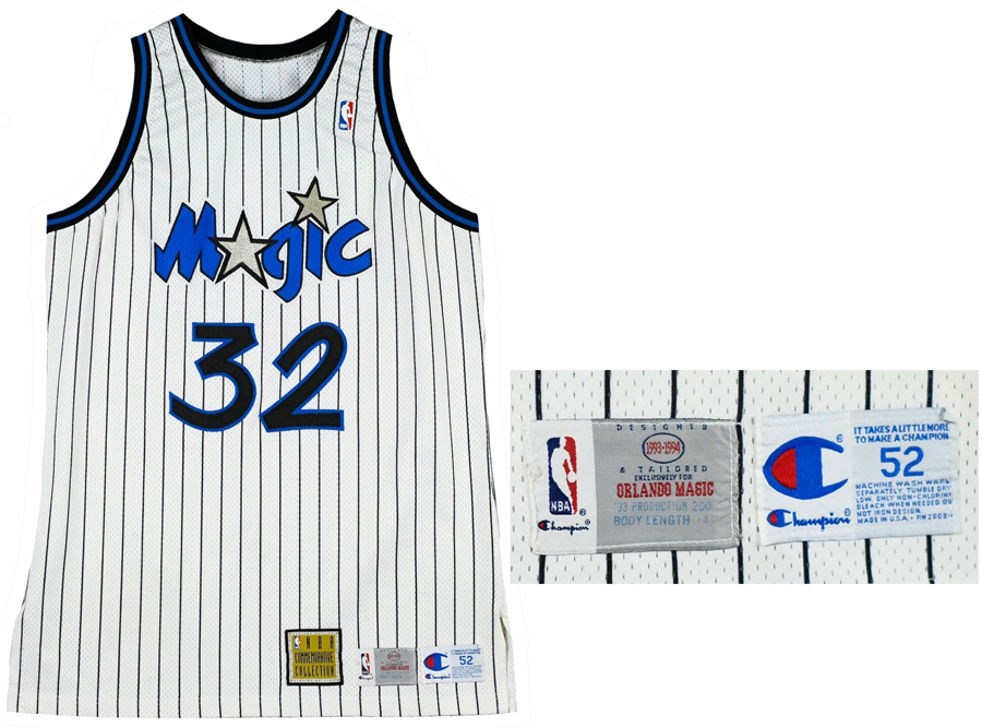 Shaquille O'neal 1993-1994 Orland Magic Pro Cut Jersey NBA Commemorative Colleton 52