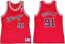Dennis Rodman Chicago Bulls NBA 50th Anniversary Gold Logo Champion Retro Jersey