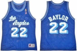 Elgin Baylor Los Angeles Lakers NBA 50th Anniversary Gold Logo Champion Classic Jersey