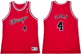 Jerry Sloan Chicago Bulls NBA 50th Anniversary Gold Logo Champion Classic Jersey