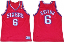 Julius Erving Philadelphia Sixers 76ers NBA 50th Anniversary Gold Logo Champion Classic Jersey