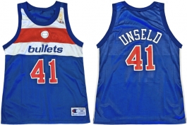 Wes Unseld Washington Bullets NBA 50th Anniversary Gold Logo Champion Classic Jersey