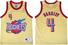 Charles Barkley Houston Rockets Champion Gold NBA Jersey