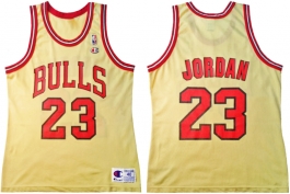 Michael Jordan Chicago Bulls Champion Gold NBA Jersey