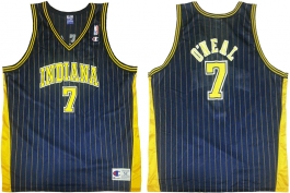 Jermaine O'Neal Indiana Pacers Blue Pinstripe Vneck