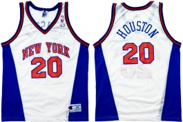 Allan Houston New York Knicks White Vneck