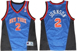 Larry Johnson New York Knicks Blue Vneck