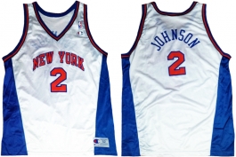 Larry Johnson New York Knicks White Vneck