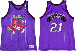 Marcus Camby Toronto Raptors Road Pinstripe Champion NBA Jersey (1998-1999)